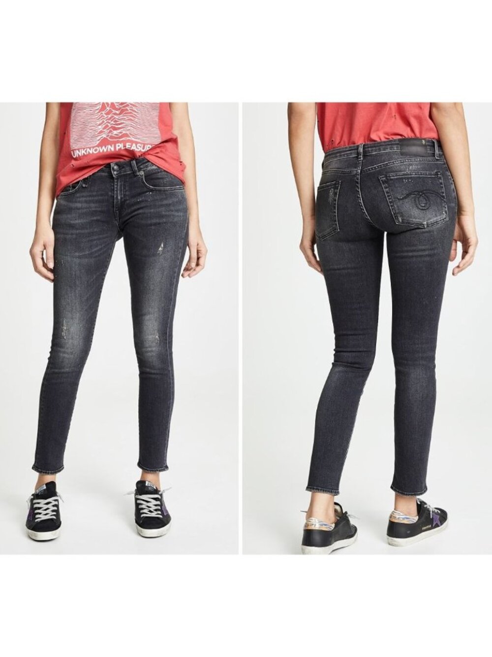 R13 Women's Skinny Jeans in Faded Black